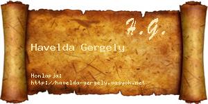 Havelda Gergely névjegykártya